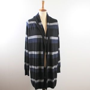 Joie Open Front Striped Long Sweater Cardigan M